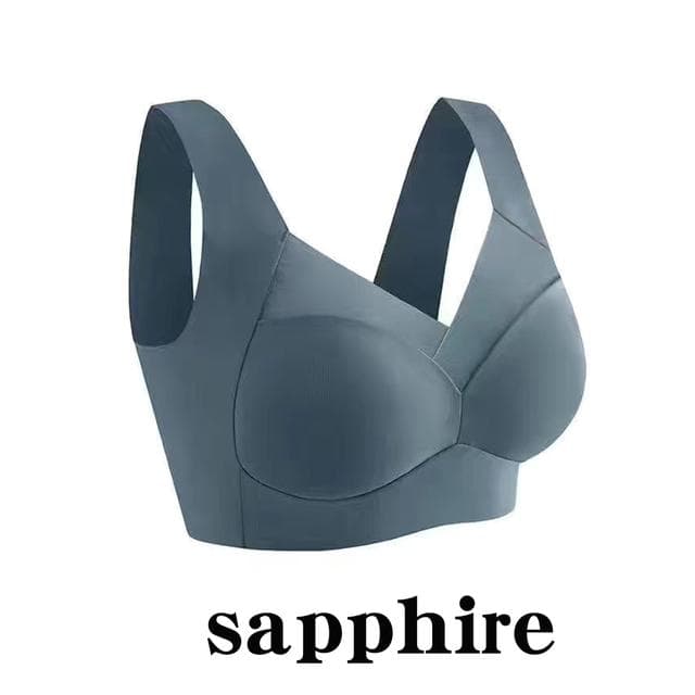 Sexy Top Seamless Bra Plus Size Backless Bras Push Up Women Wireless Bralette Woman Underwear Sports Unwired Bra Without Frame XXXL(70-85kg) sapphire