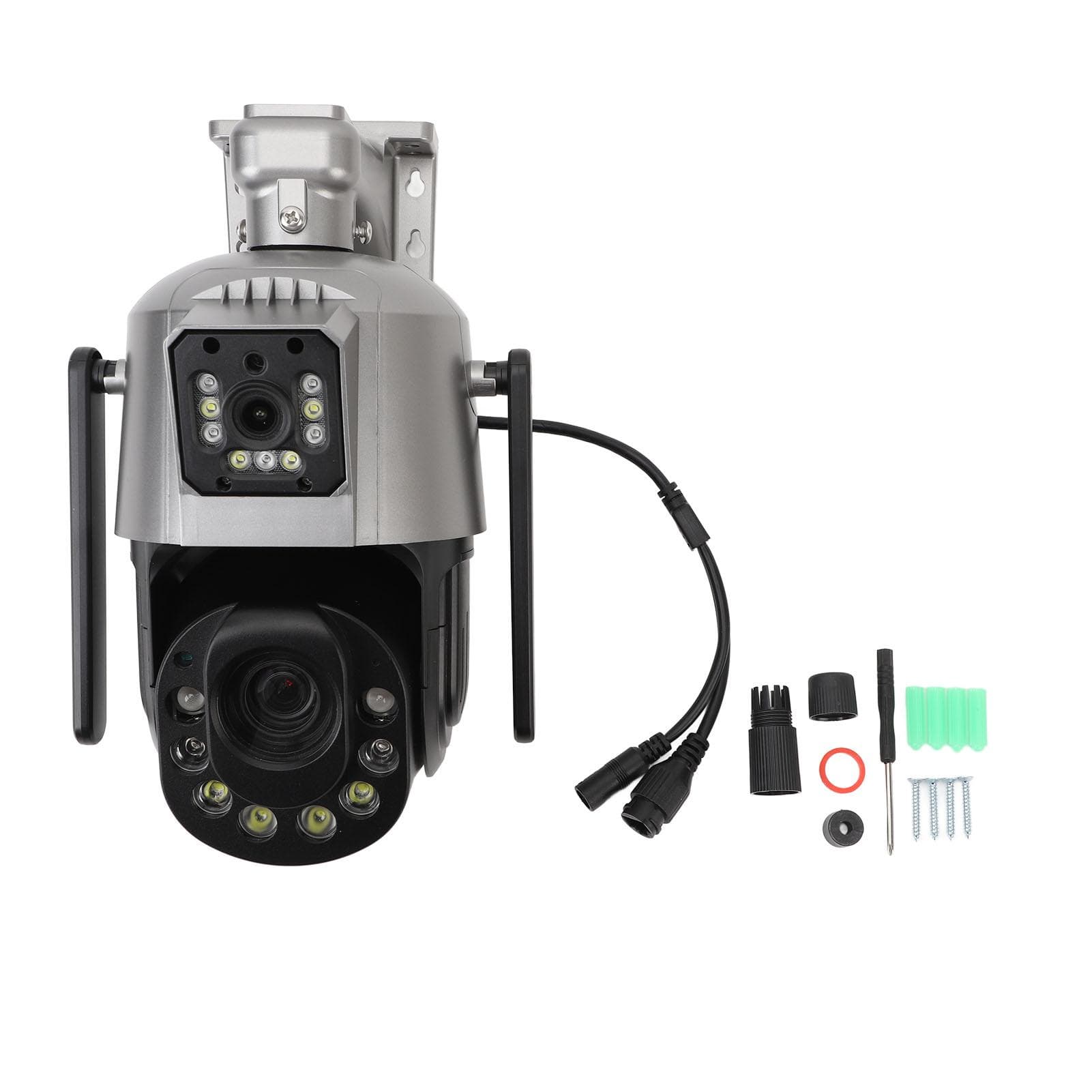 Dual Lens Security Camera WiFi PTZ Motion Detection Night Vision Two Way o Wireless EU Plug