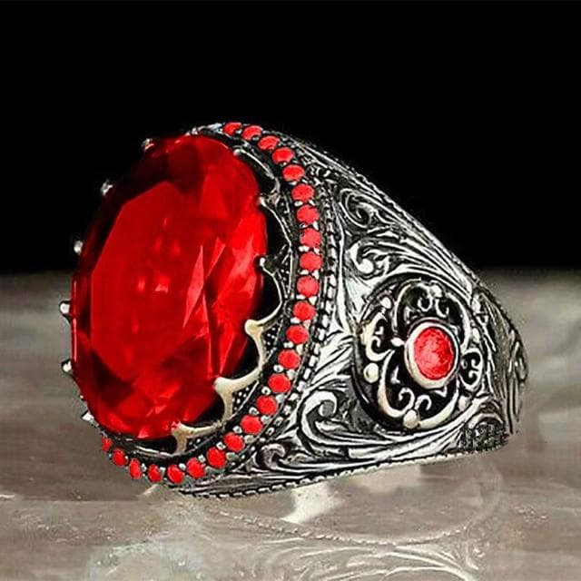 Inlaid Emerald Men's Luxury Ring Personality Retro Domineering Gem Sapphire Ring To Attend The Banquet Party Business Jewelry 8