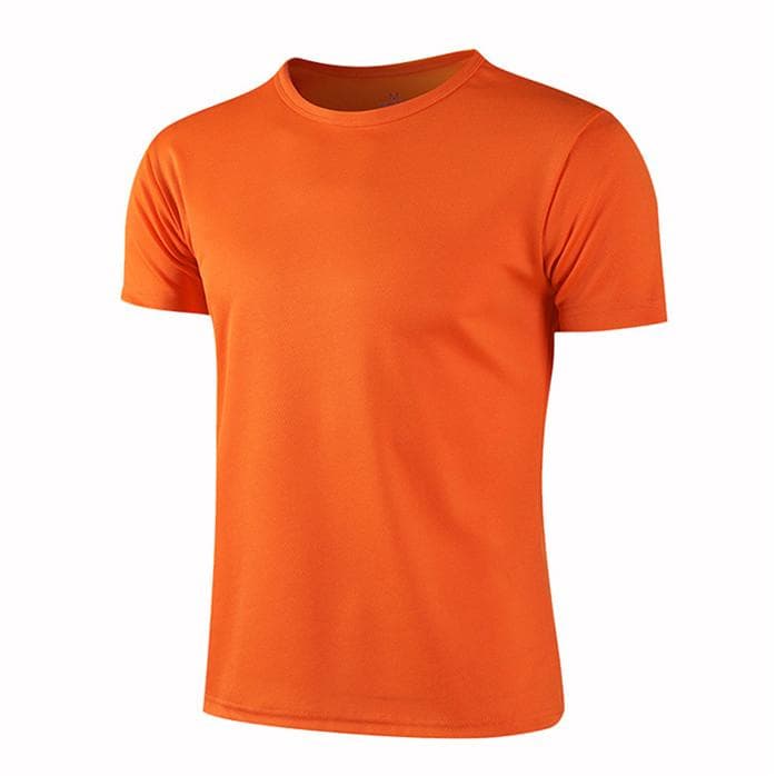 Summer Round Neck T-shirt Quick Dry Clothes Work Clothes Short-sleeved T-shirt S orange