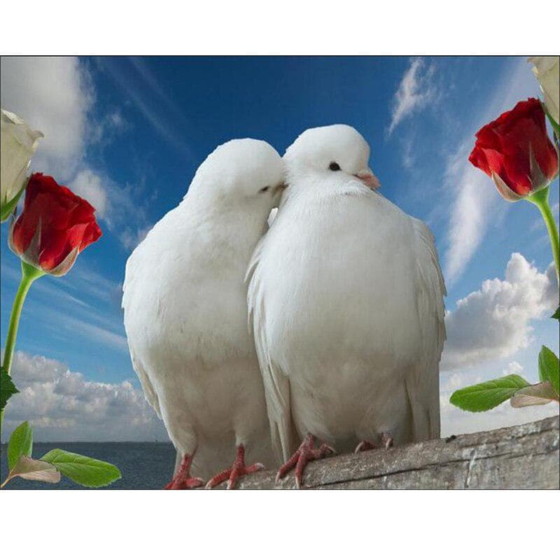 Diamond Embroidery Acrylic Landscape Pigeon Wall Sticker Full Drill Bedroom Decor Factory Direct 20X30CM
