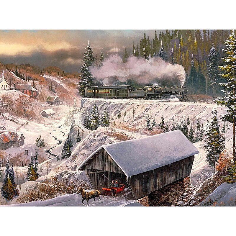 DIY 5D Diamond Painting Beautiful Snow Winter Landscape Diamond Embroidery 20X30CM
