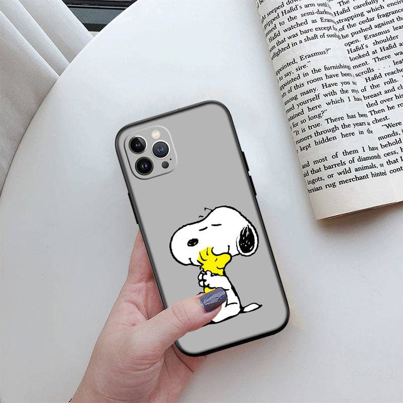 ED44 S-Snoopys Phone Case for iPhone 6 6s 7 8 11 12 13 14 15 XS Pro Max XR X SE Samsung S20 S21 S22 S23 S24 FE Ultra Plus Lite S21S A55 Samsung S23 Ultra lava