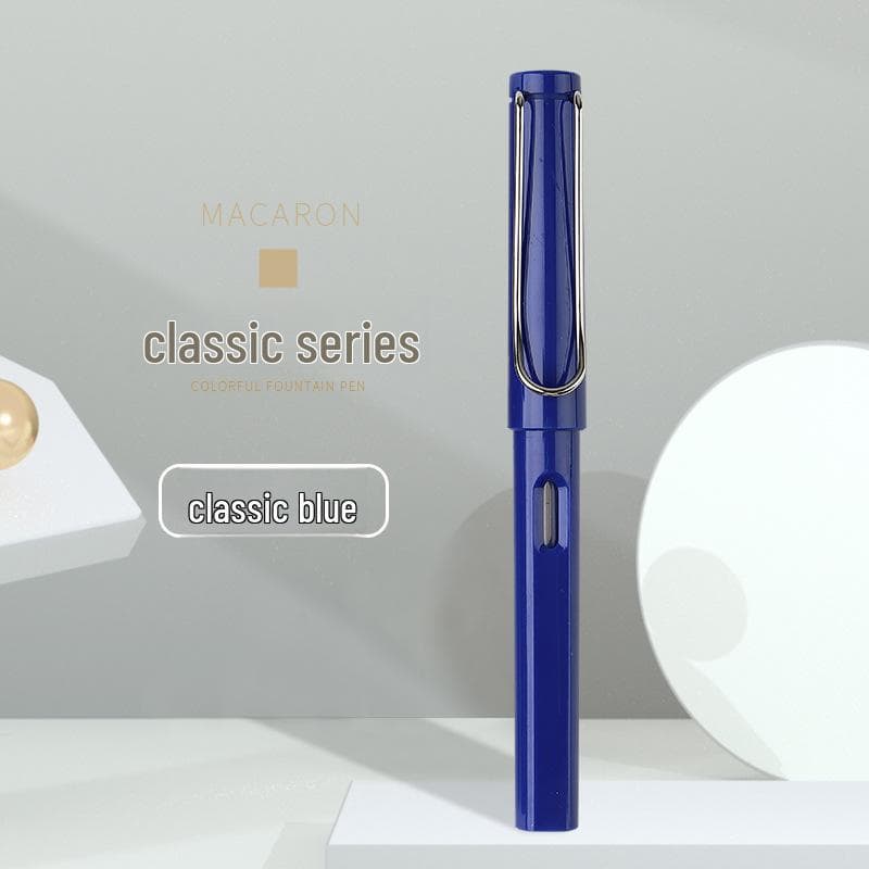 Colorful Student Fountain Pen with Replaceable Ink Capsule for Calligraphy and Correct Writing Posture +50 Black Ink Cartridges