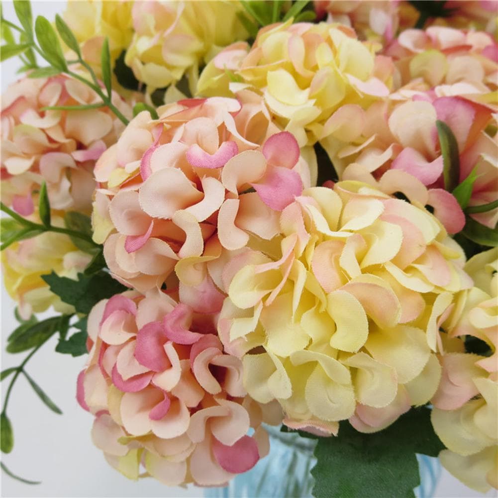 Artificial Hydrangea 10 in 1 Blue Realistic Easy Maintenance Cloth Faux Flower Decor for Wedding