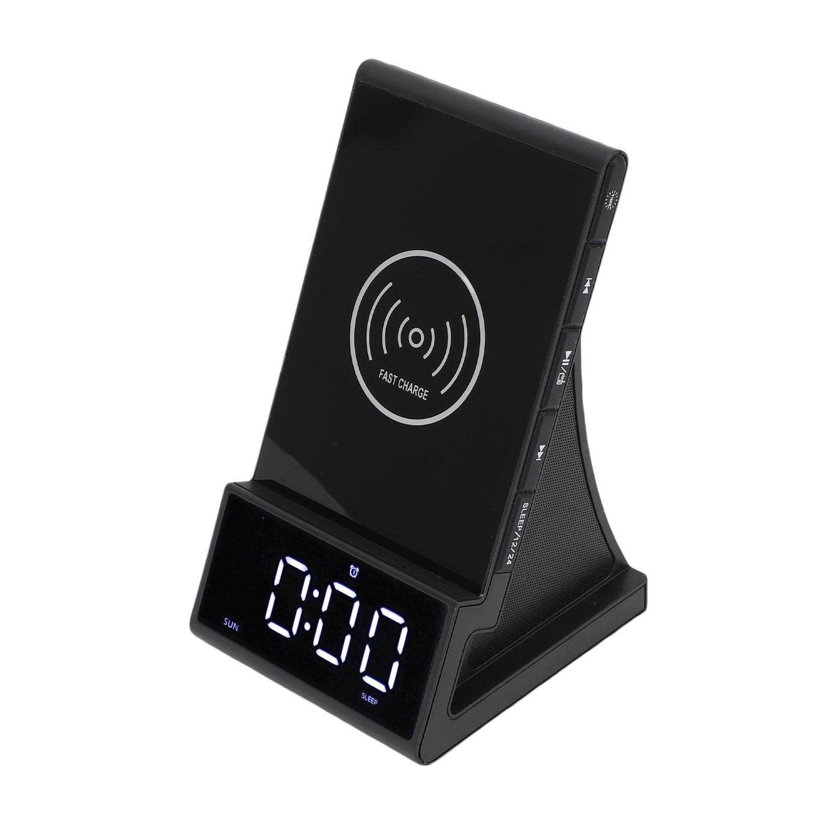 Wireless Phone Charging Alarm Clock Dock LED Display 4 Levels Brightness Adjustable Wireless EU Plug