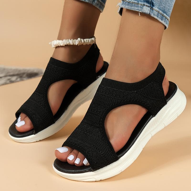 35-45 Plus Size Women's Shoes Summer 2024 Comfort Casual Sport Sandals Women Beach Wedge Sandals Women Platform Sandals Roman Sandals 42 black bean