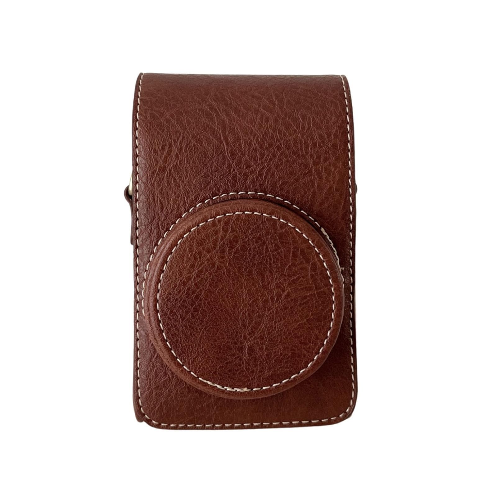Digital Camera Protective Case PU Leather Camera Storage Bag with Removable Shoulder Strap brown