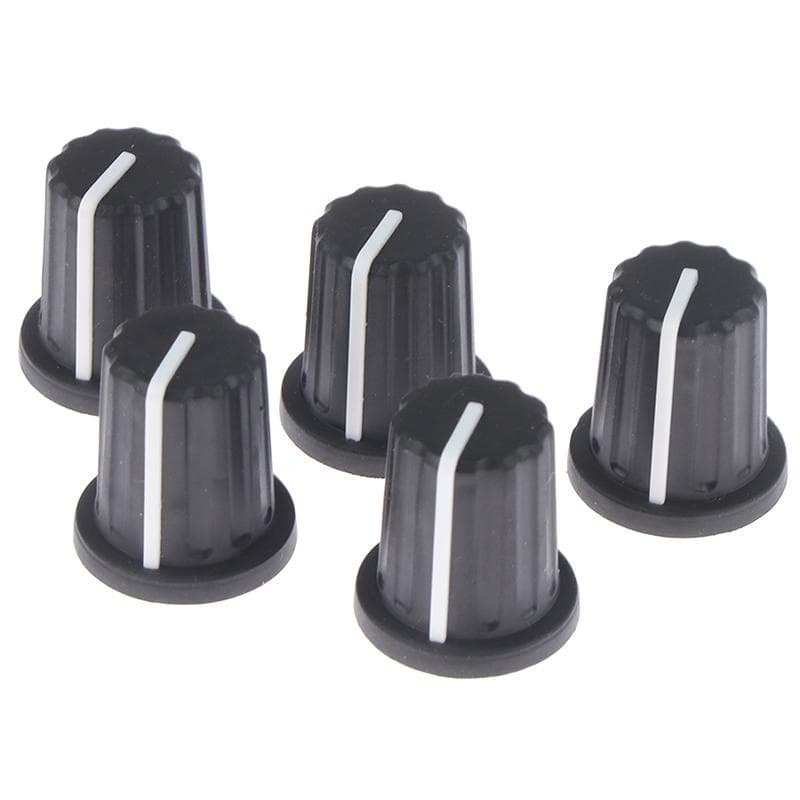 5Pcs Rubber Half Shaft Knob Potentiometer Encoder Knob 270 Degree D-Shaped black