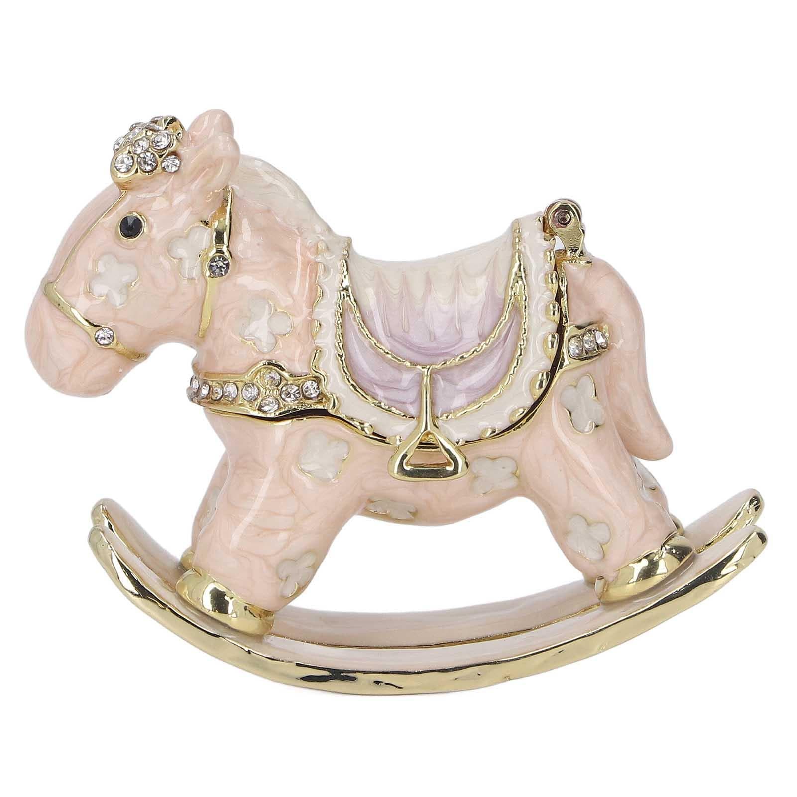 Pony Trinket Box Cute Animal Zinc Alloy Eye Catching Multi Purpose Metal Jewelry Box for Dressing