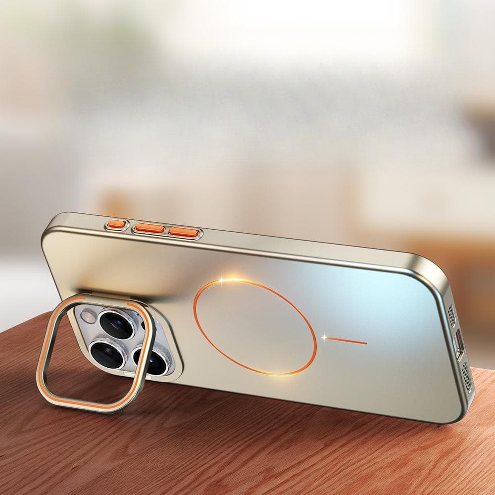 Applicable To IPhone 16 Lens Bracket Mobile Phone Case Thin Circle Magnetic Suction Apple 15 ProMax Anti-fall Matte Protective Case iPhone13proMax