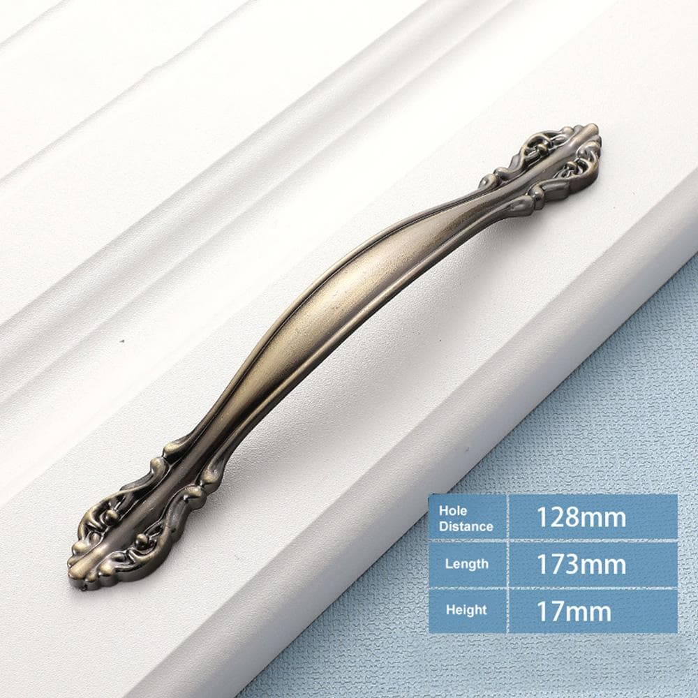 Cabinet Pull Kitchen Cupboard Door Draw Handles Knobs Vintage European Style Aluminium Alloy BRZ-128
