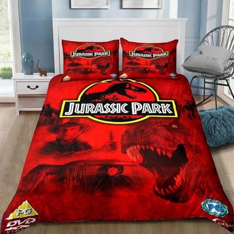 Dinosaur Jurassic Park 3D Print Bedding Set Single Twin Full Queen King Size Bed Set Adult Kid Bedroom Bedding Gift 150X200cm-3pcs