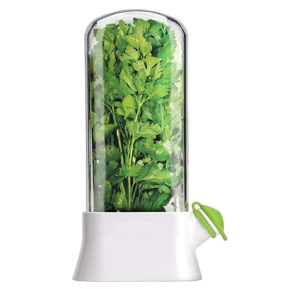 Herb Saver Storage Container Vegetable Preserving Bottle Fresh Herb Keeper for Kitchen Storing Cilantro Mint Parsley Asparagus white