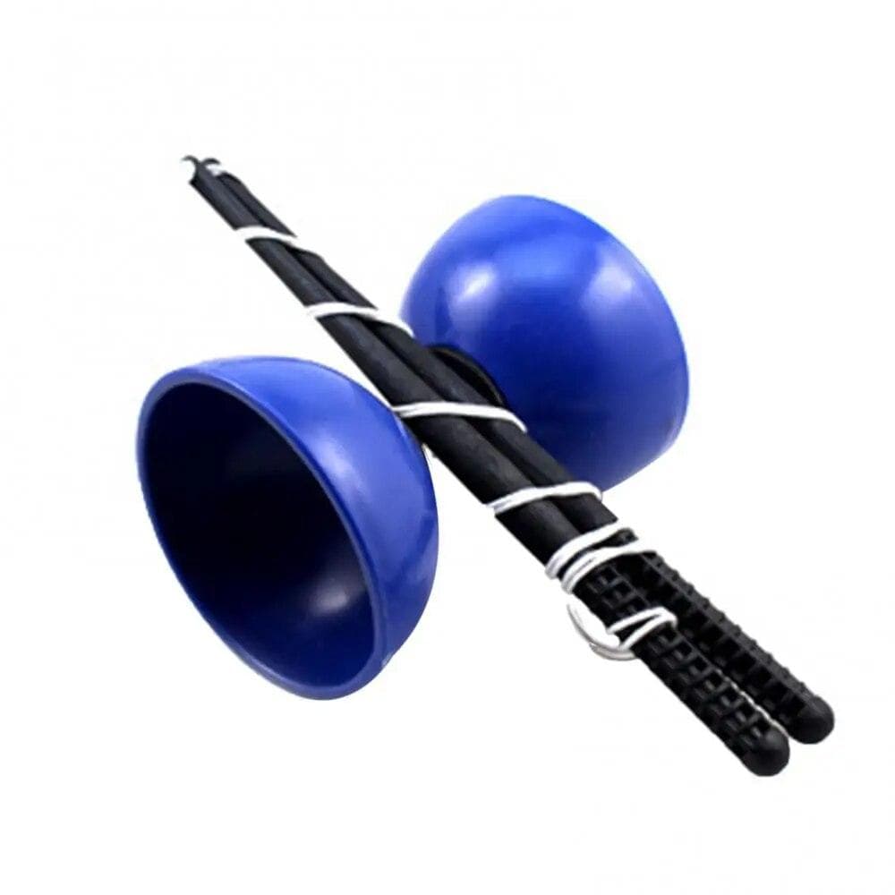 Funny Chinese YOYO 3 Bearing Clutch Diabolo Set Metal Sticks String Bag Toys Festive Party Favors blue