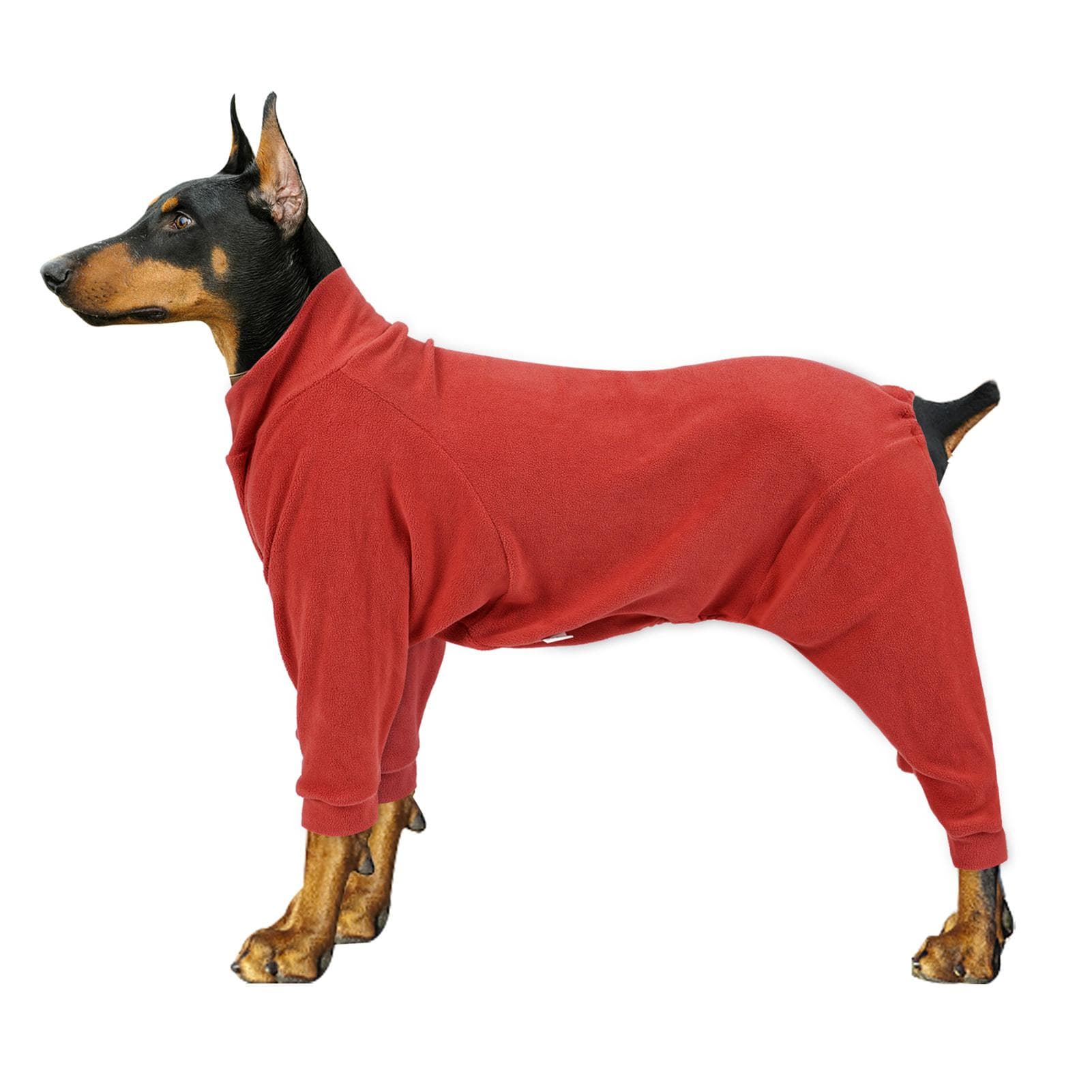 Dog Fleece Jacket Warm Winter Coat Four Legs Pullover for Medium Large Dogs Large watermelon red