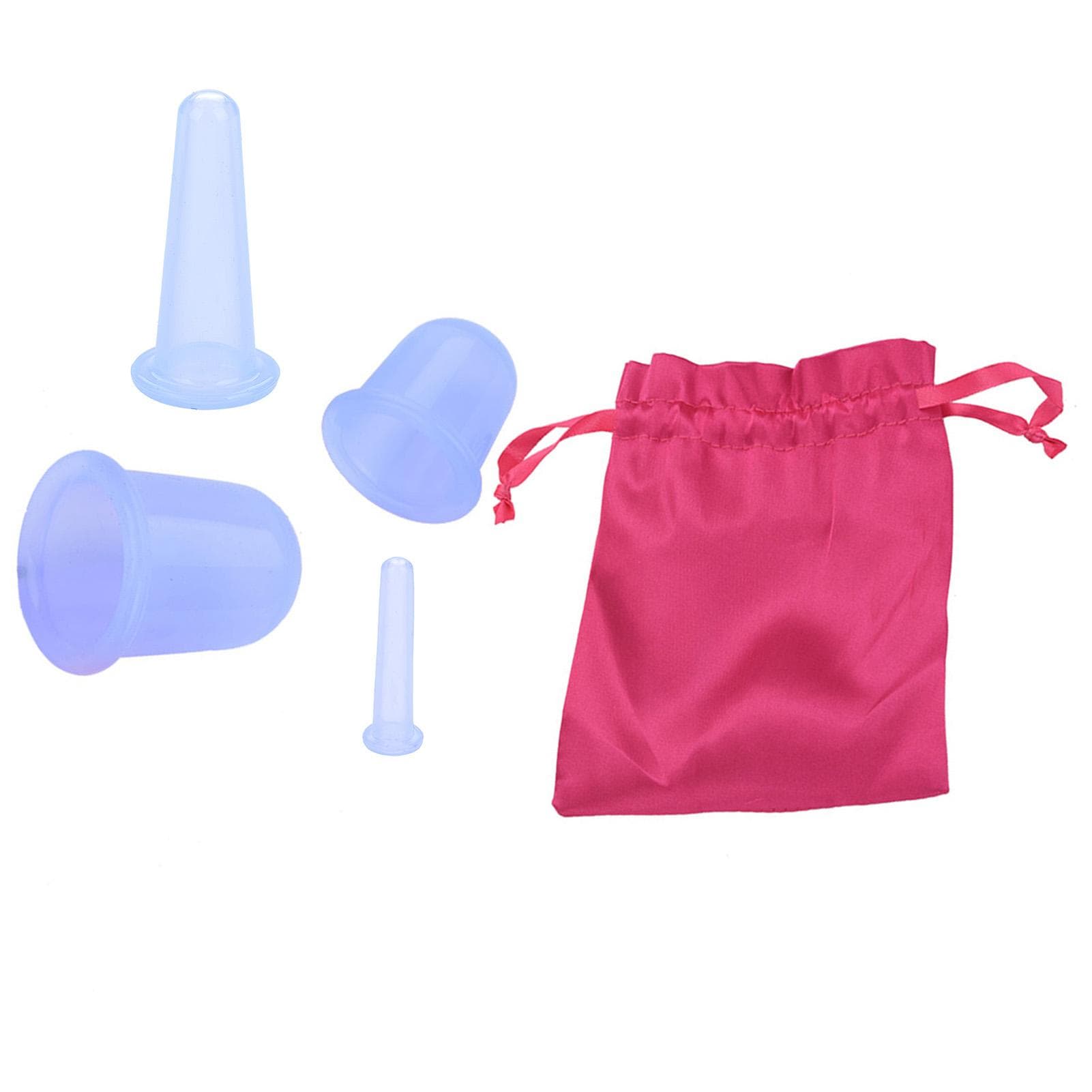4pcsset Silicone Vacuum Body Massage Helper Anti Cellulite Massager Cups Cupping (Blue) blue