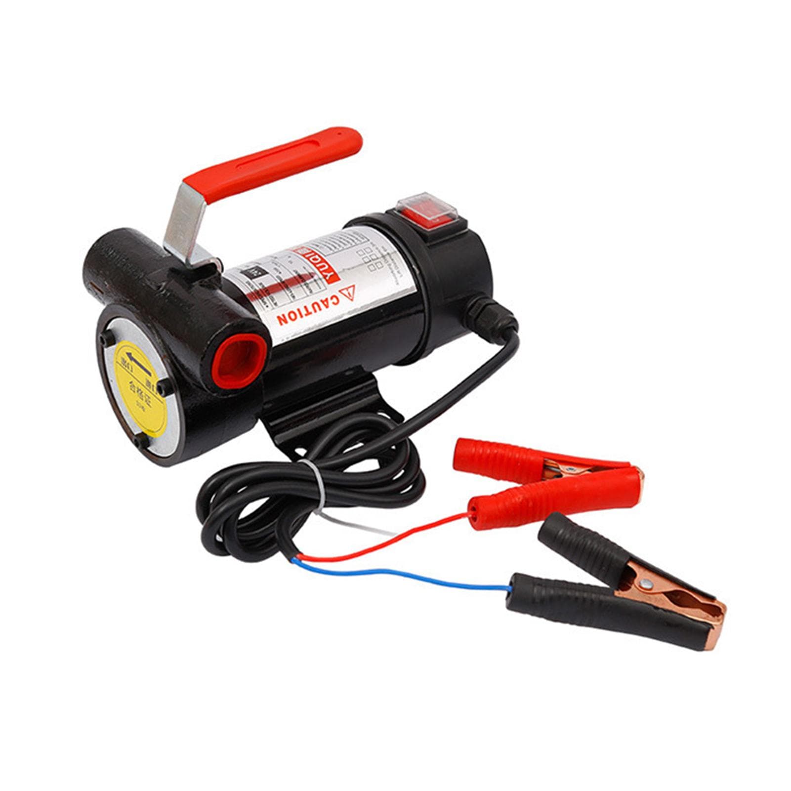 12V Portable Electric Fuel Transfer Pump Transfer Extractor Pump for Motor Auto Diesel Kerosene Oil red