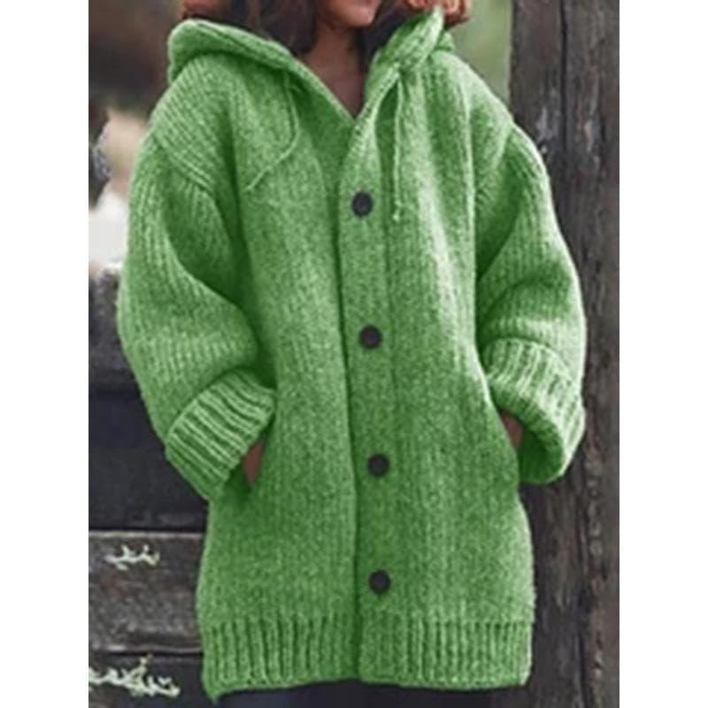 Popular Women's Clothing Medium and Long Sweater New Cardigan Hooded Jacket 5XL