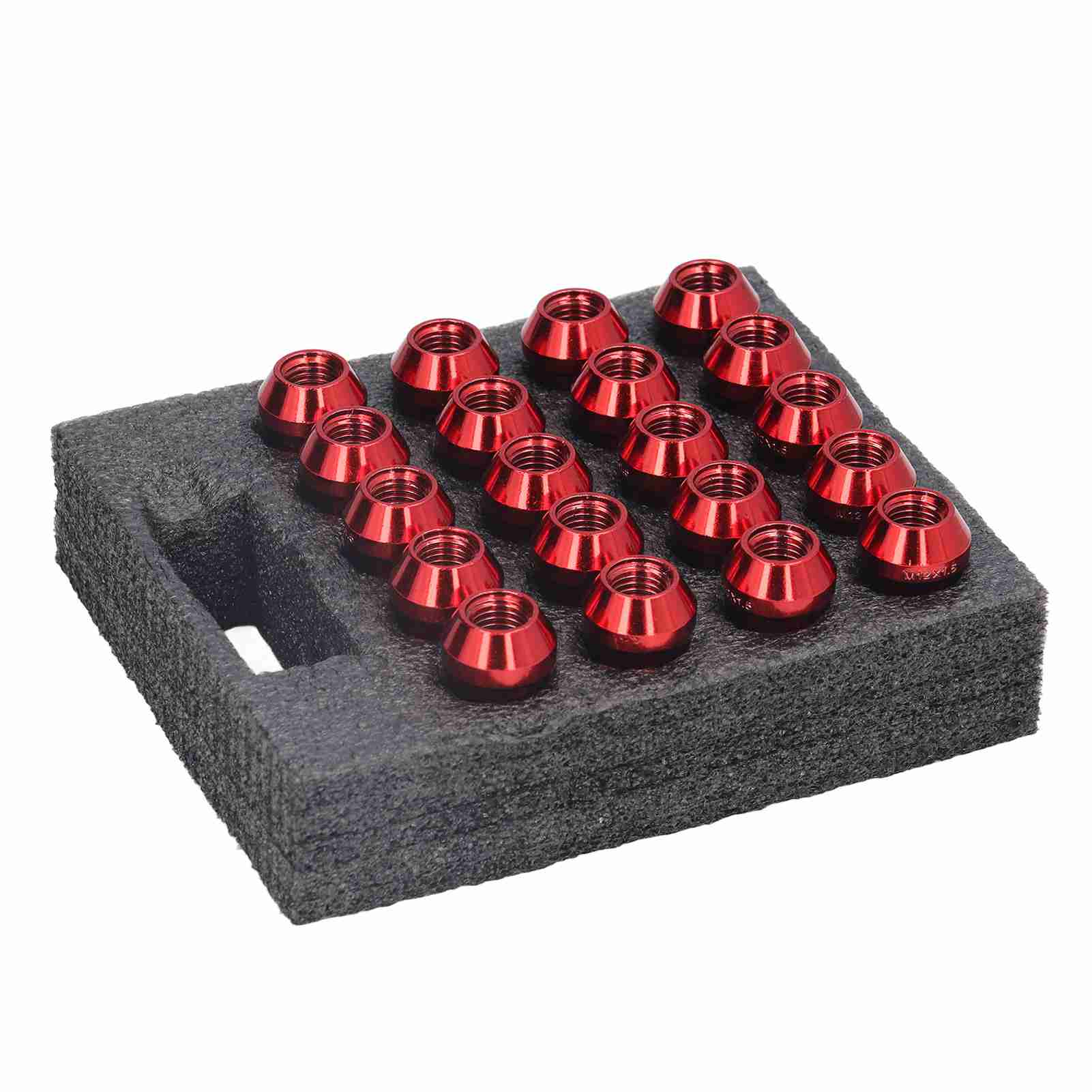 20Pcs M12x1.5 Wheel Lug Nuts with Wrench Socket High Hardeness Replacement for Ford Focus Gold red