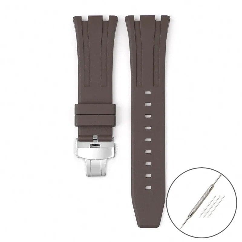 Fluoro Rubber Strap for Audemars Piguet Royal Oak 15400 15500 26331 Butterfly Buckle Men Soft FKM Replace Watch Band for AP 26mm 26mm