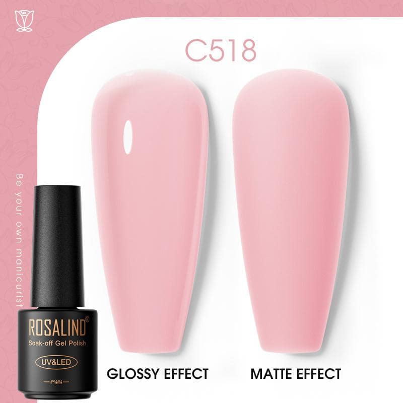 ROSALIND Nail Gel Polish Semi Permanent Varnish Hybrid UV Gel Polish Soak Off Nail Art Gel Top Base Coat Matt Top For Manicure Nail Art RA-C518