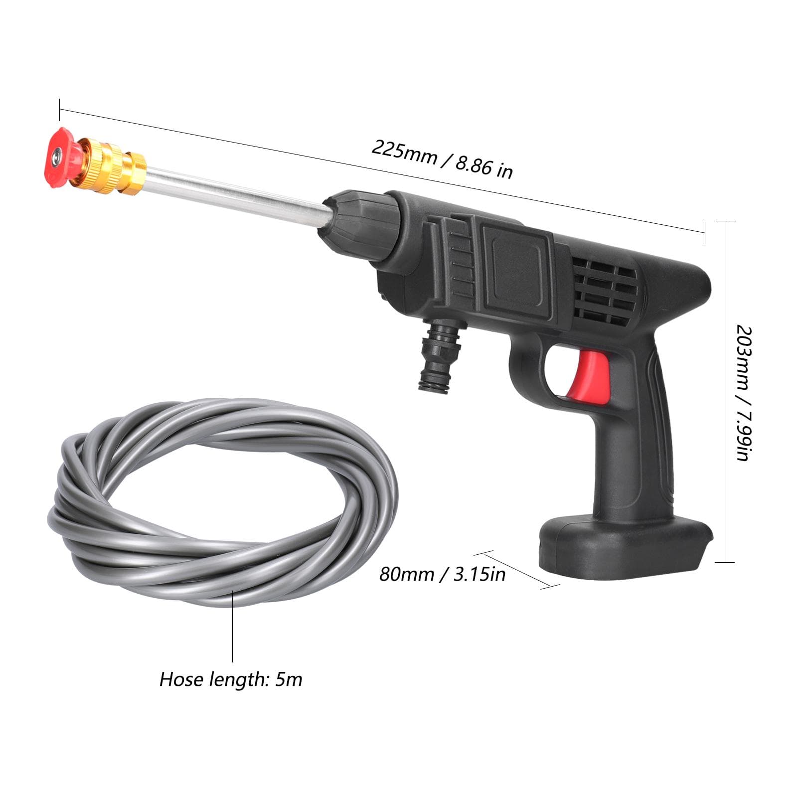 18V Household Cordless High Pressure Car Wash Tool Portable Vehicle Cleaning Machine Automobile 2pcs batteries US Plug multicolour