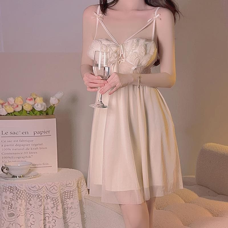 Sexy Pajamas Women's Backless Mesh Solid Color Summer Wear with Breast Pads Autumn Casual Nightgown Set Women's Home Clothes L