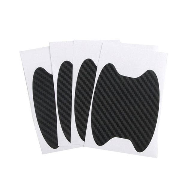 4Pcs/Set Car Styling Mouldings Sticker Car Door Sticker Carbon Fiber Scratches Resistant Cover Auto Handle Protection Film Parts 4PCS black