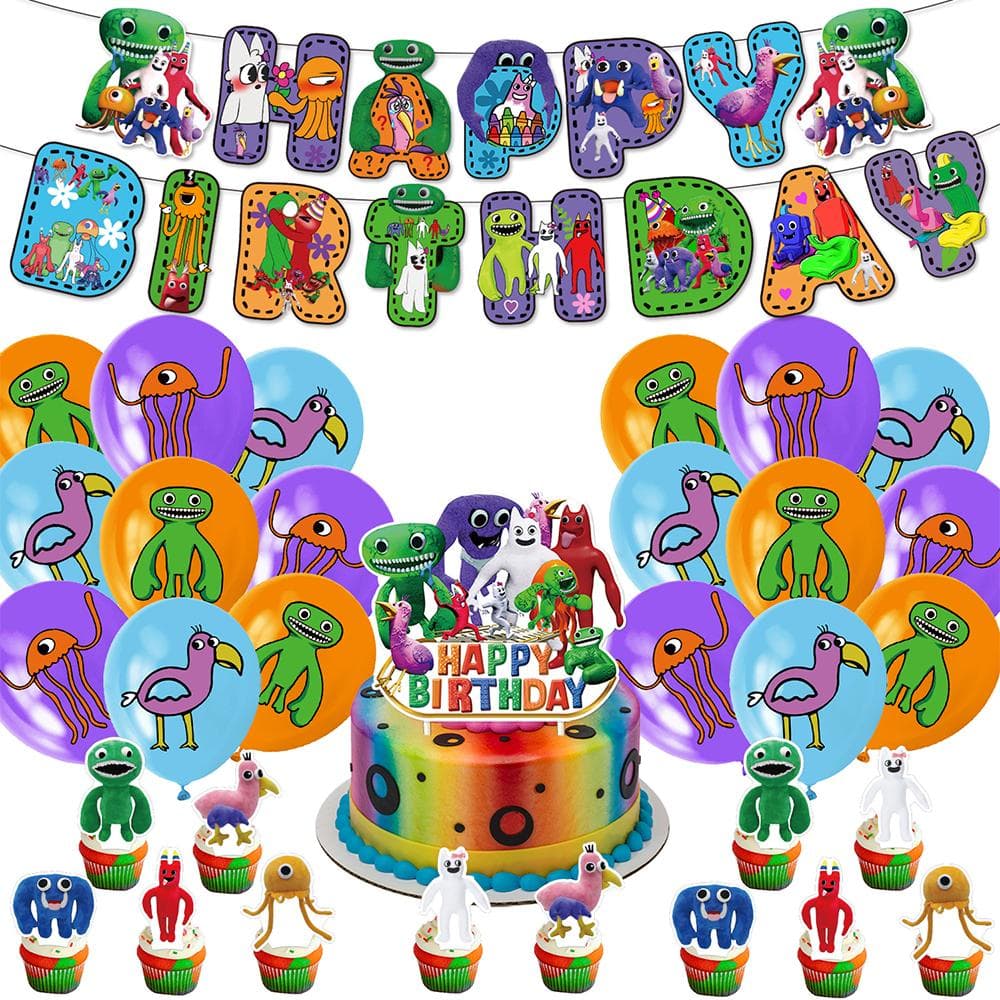 Garten of Banban Theme Party Decorations include Cake Topper Banner Balloons