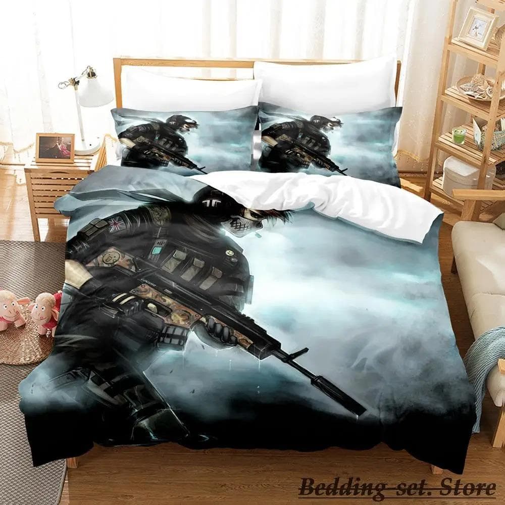 Game Call of Duty Simon Ghost Riley Bedding Set Cartoon Anime Three-piece Set Adult Kid Bedroom Duvetcover Sets 3D Shooting Game 70x133cm 2pcs
