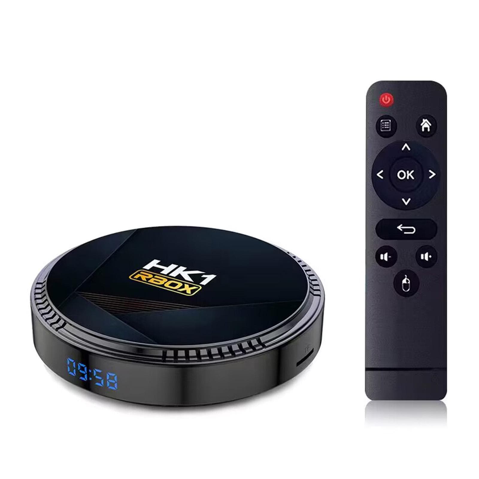 HK1 RBOX-H8 WIFI6 Android 12.0 Smart TV Box Allwinner H618 Quad-core 4K Media Player H.265 VP9 6K EU-64G black