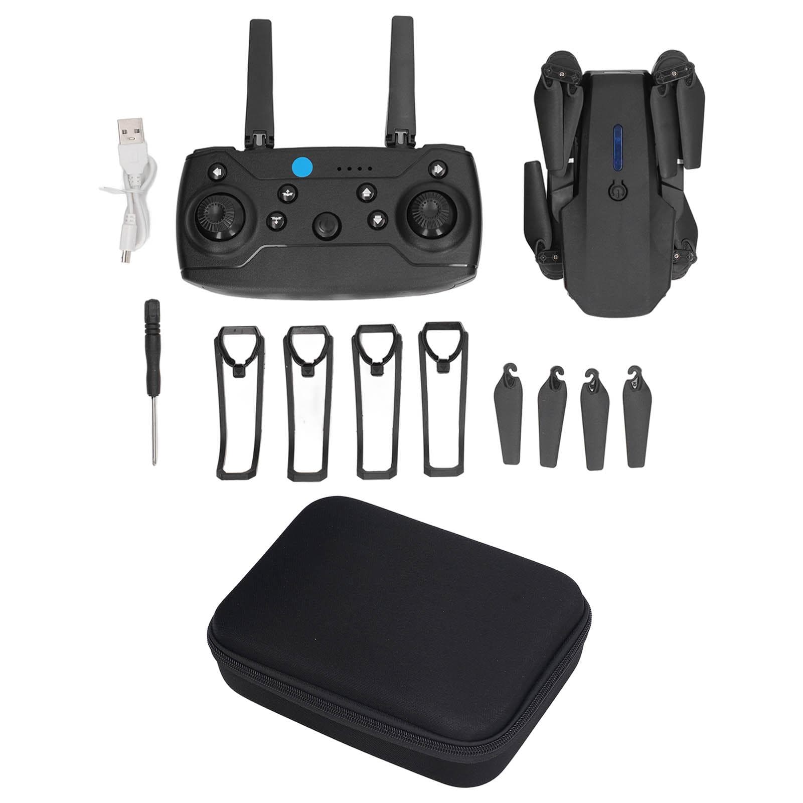 E88 4 Axle Aerial Quadcopter HD Double Camera High Resolution Flipping Folding RC Drone Black