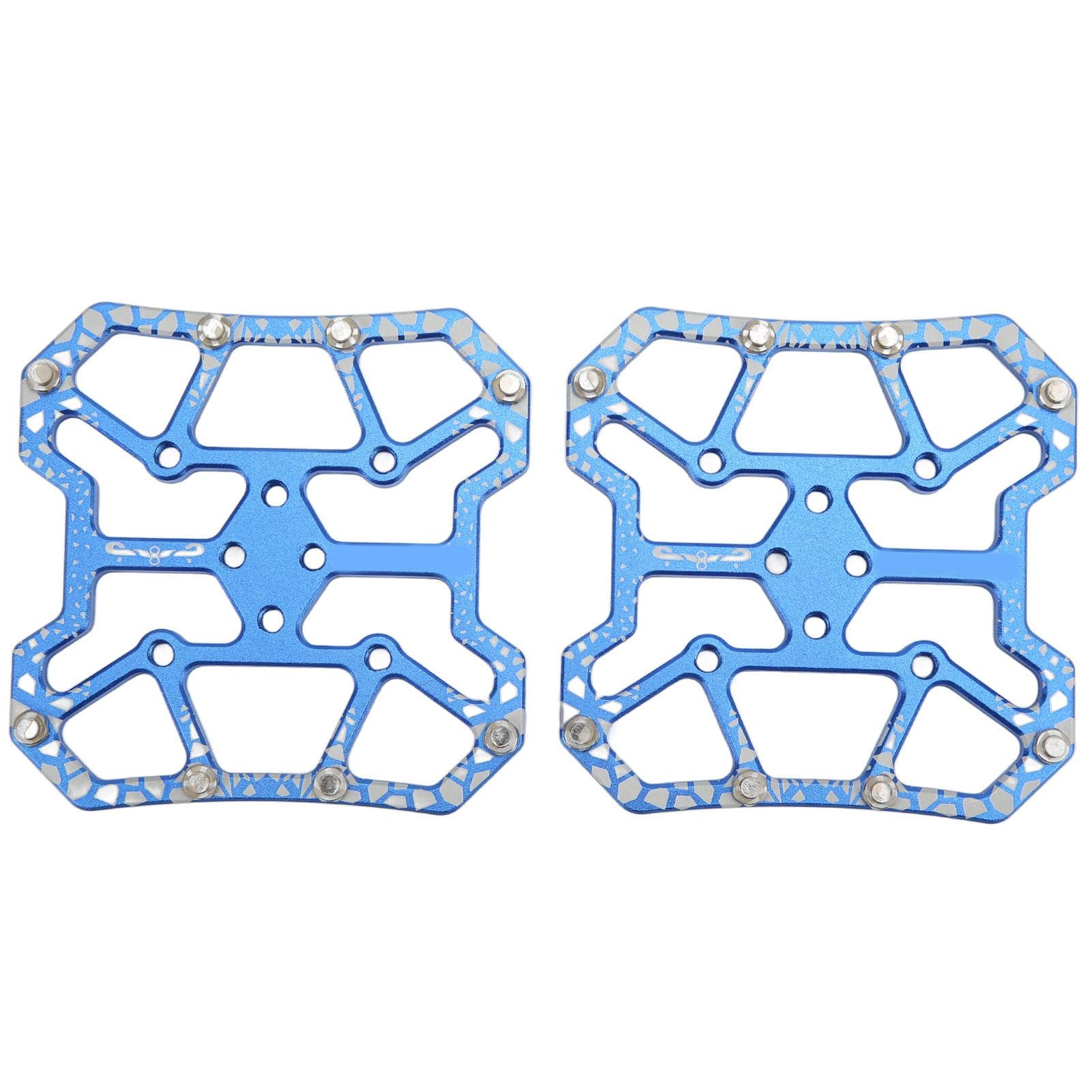 1 Pair Bicycle Clipless Pedal Converter Self Locking Disc Pedals Platform Adapter for SPD Bike blue