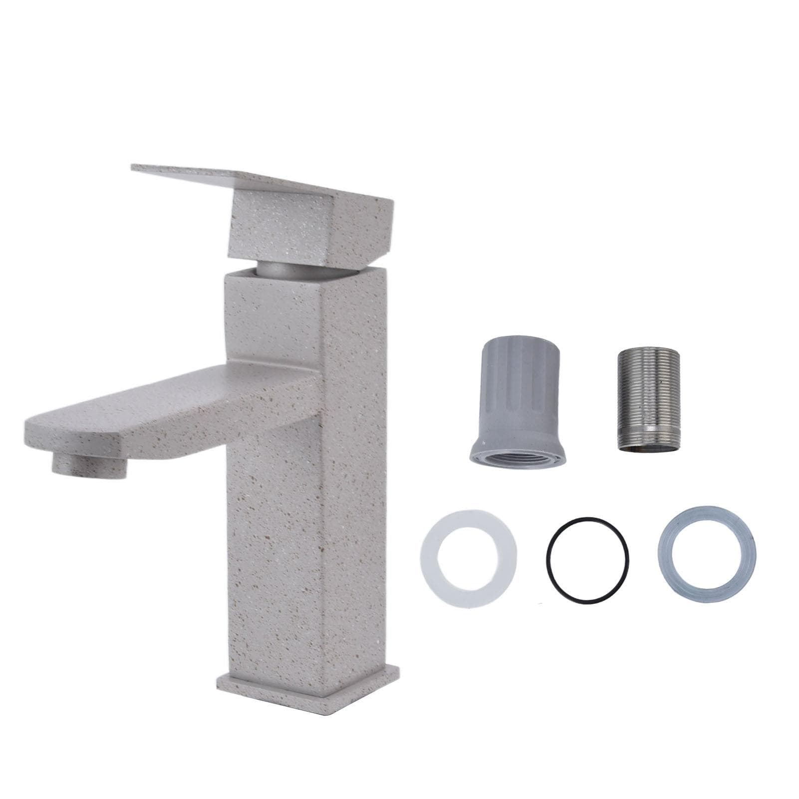 Washbasin Faucet 304 Stainless Steel Hot Cold Basin Tap Mixer with Single Handle Oatmeal Color