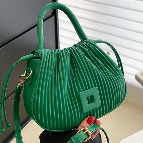 2022 Famouse Brand Bucket Bags Handbag Designer Pleated Shoulder Bag for Women Clutch Purses Crossbody Bag Long Belt 18cmx20cmx9cm green