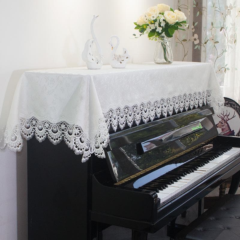High Grade Thickened Lace Piano Cover Modern Minimalist Dustproof Piano Cover Beautiful Home Decoration Piano Bench Cover Keyboard cover28x180