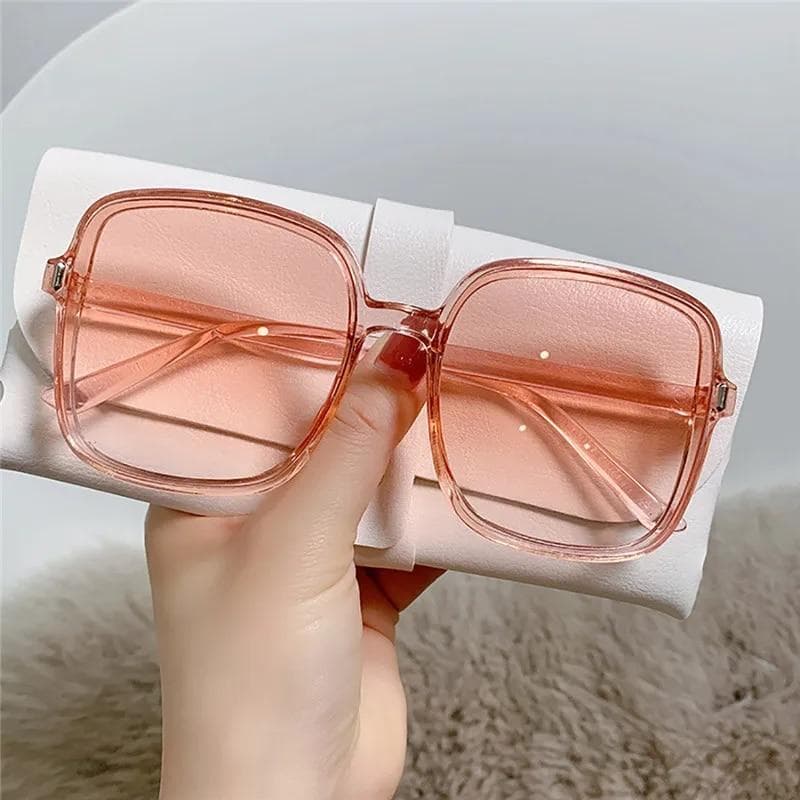 Fashion Big Square Frame Gradient Sunglasses UV400 Shades Women Retro Coffee Black Lens Sun Glasses Summer Fashion Eyewear