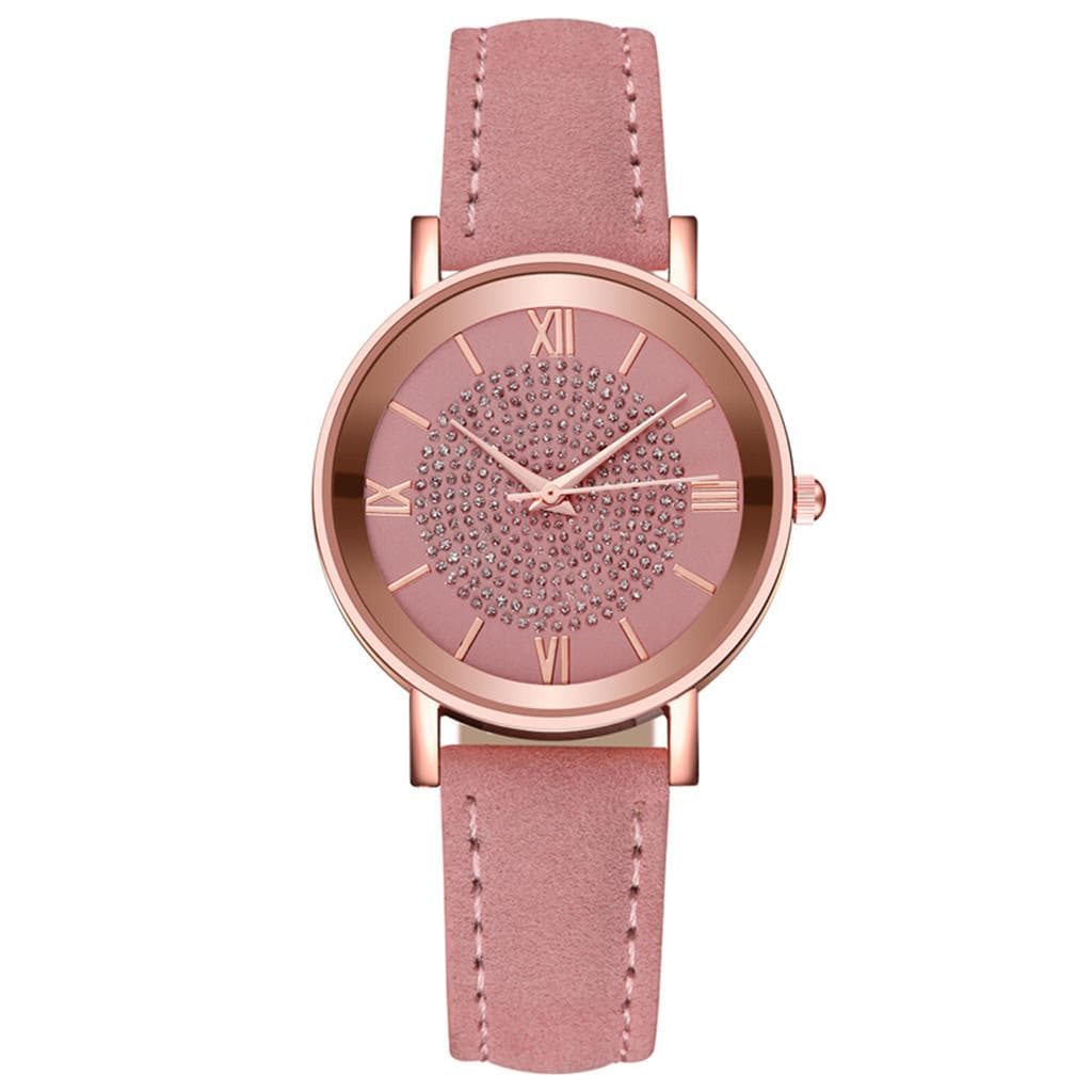 Luxury Watches Women Quartz Watch Stainless Steel Dial Casual Bracele Watch pink