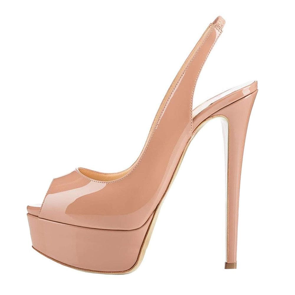 Women Sandals Sexy 14CM Super High Heels Open Toe Platform Sandals Gladiator Party Dress Red Wedding Shoes 37 nude