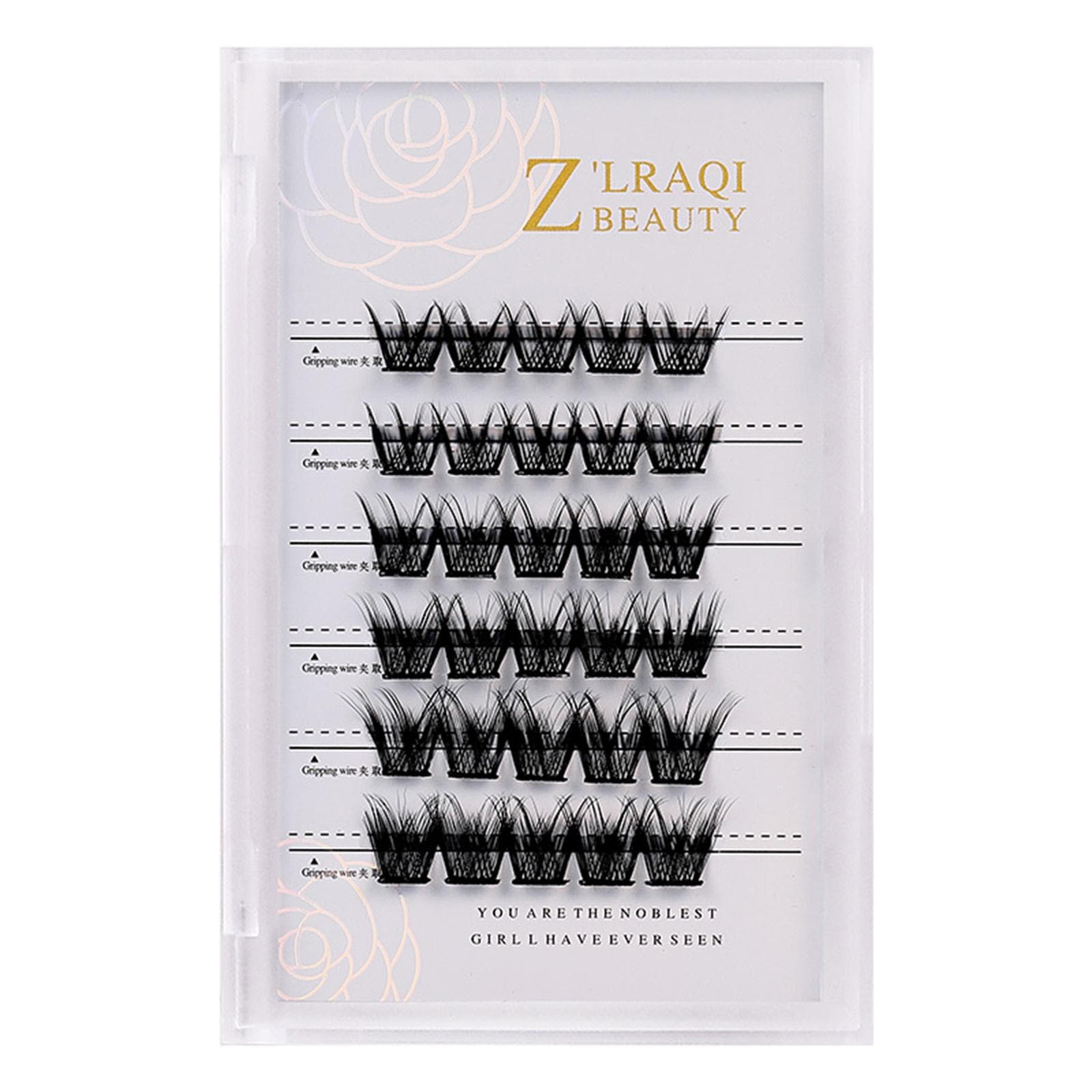 Z'LRAQI BEAUTY Individual False Eyelashes Self-Adhesive Cluster Fake Eyelashes Glue-Free Eyelashes black