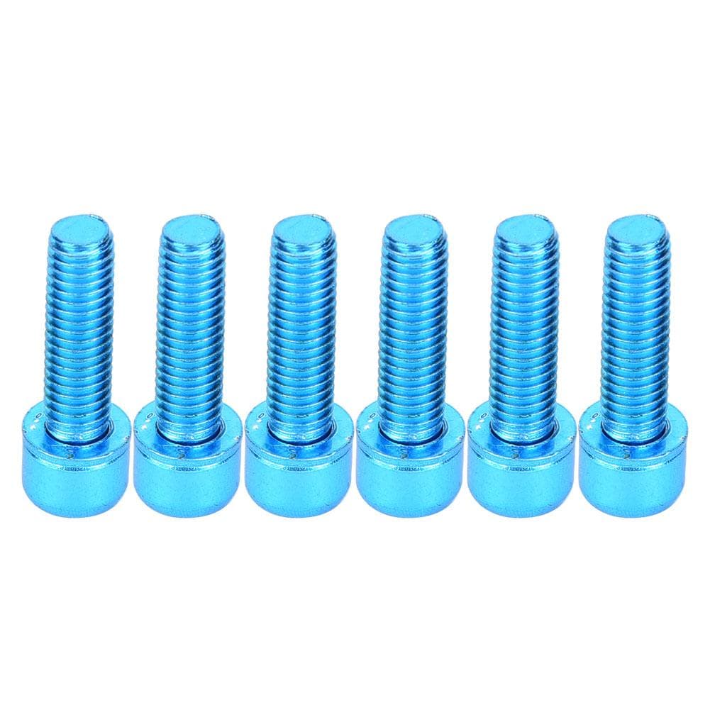 6Pcs M5x23mm Steel Bike Bottle Bracket Storage Rack Bolt Bicycle Accessory(blue)
