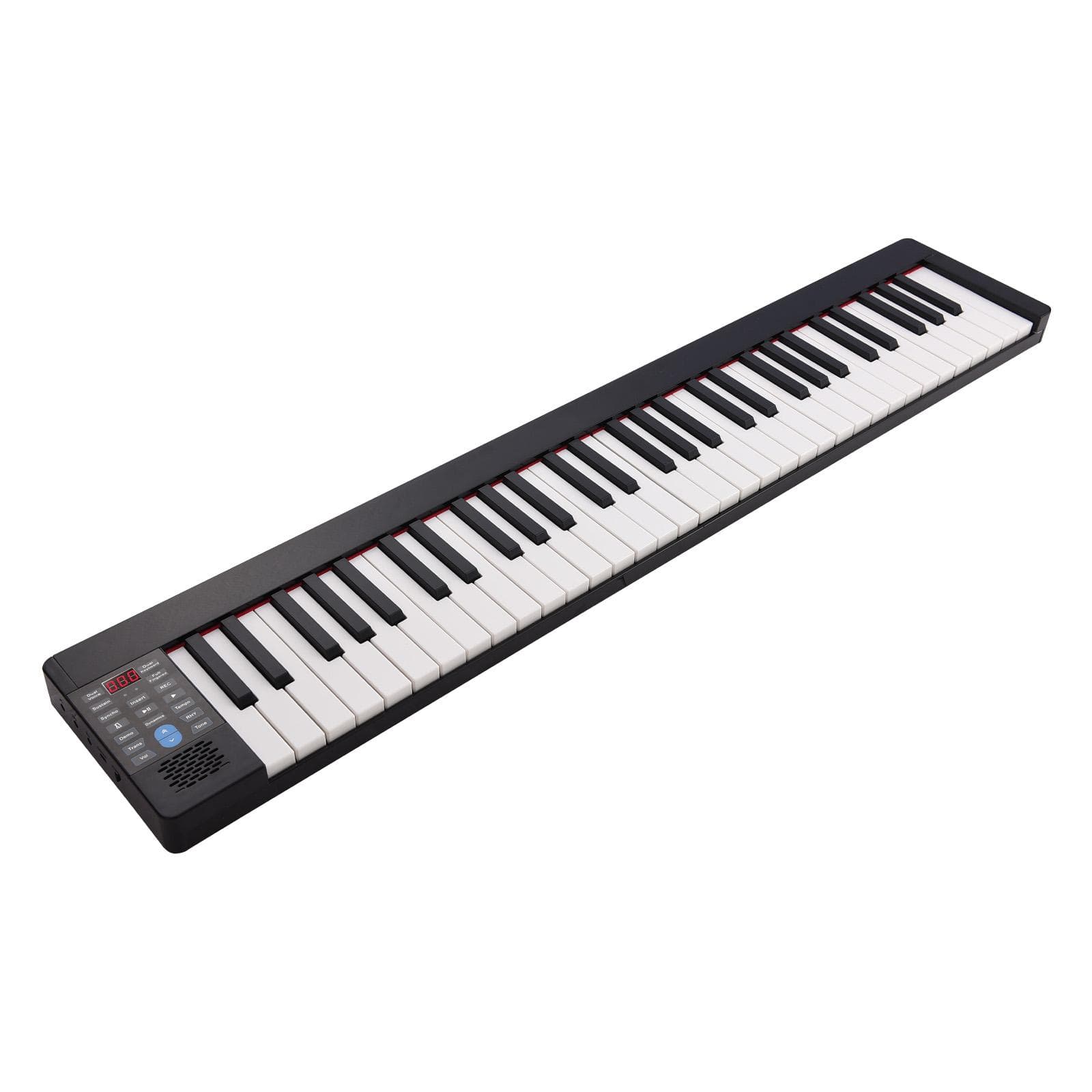 61-Key Foldable Electronic Piano Multifunctional Electronic Organ Folding Digital Piano 61 Keys EU Plug black