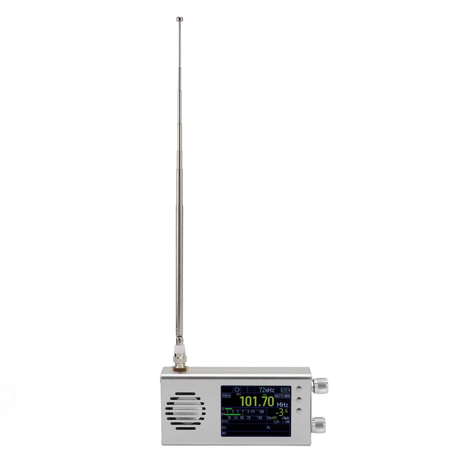 Shortwave Radio Receiver Portable 3.2in LCD Display Dual Stereo Speakers 5000mAh Battery SSB Full silver