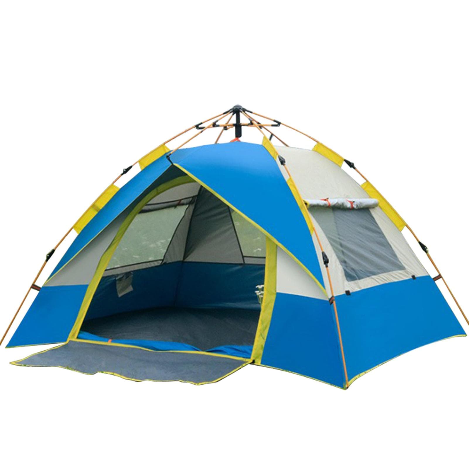 Outdoor Pop Up Tent Water-resistant Portable Instant Automatic Camping Tent for 2-3 / 3-4 Person For 3-4 persons blue