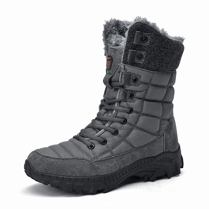High Winter Boots for Men Snow Boots Super Warm Hiking Boots Waterproof Leather Top Big Size 48 Men's Outdoor Sneaker 43 gray