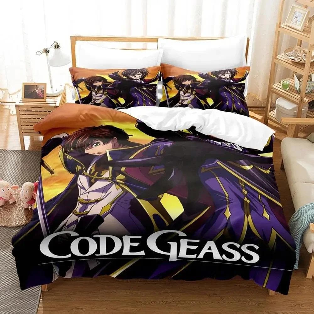 Anime CODE GEASS Lelouch Bedding Set Duvet Cover Bed Set Quilt Cover Pillowcase Comforter king Queen Size Boys Adult Bedding Set 70x133cm 2pcs