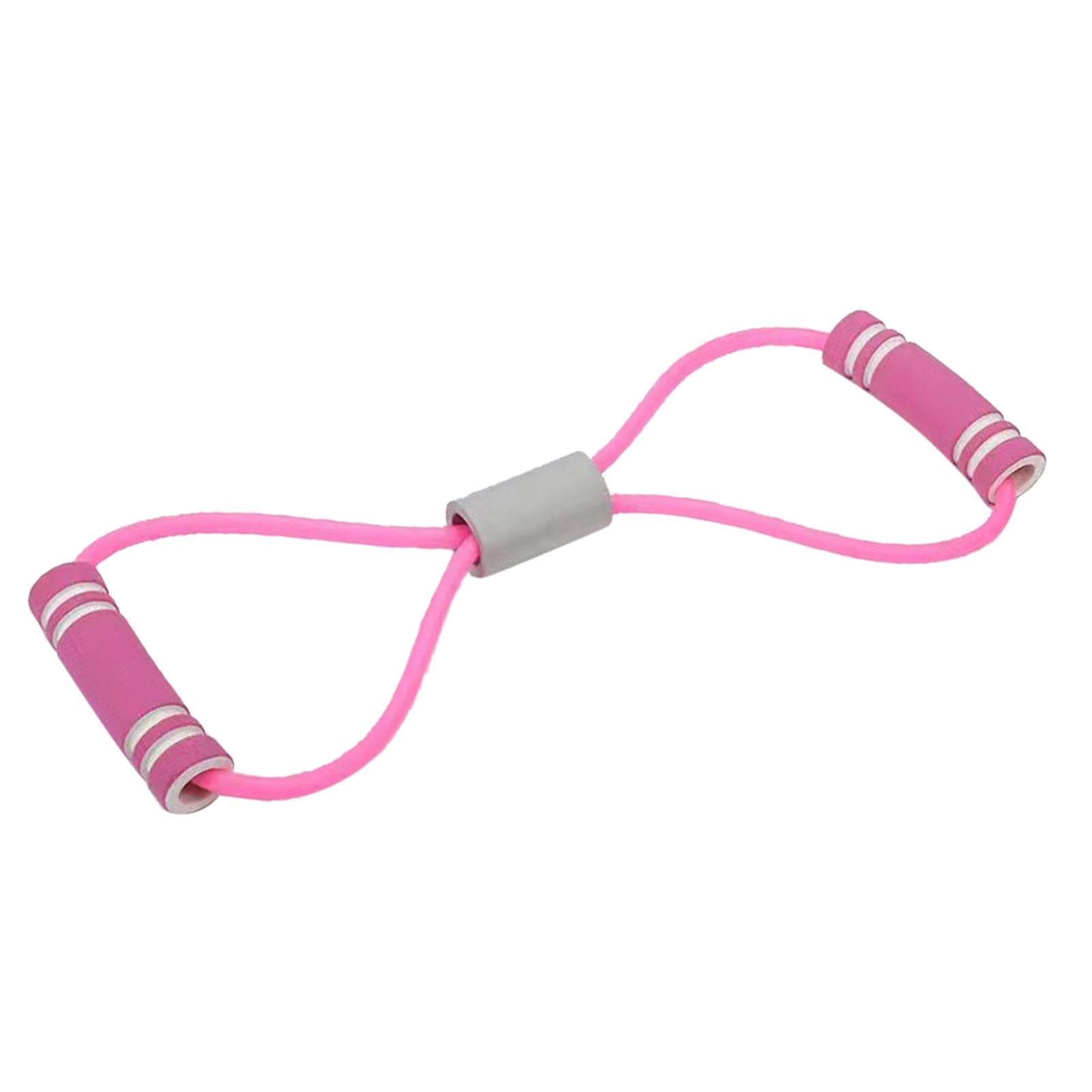 Figure 8 Puller Adjustable Length 8 Shaped Resistance Bands Elastic Fitness Pulling Rope for Arm pink