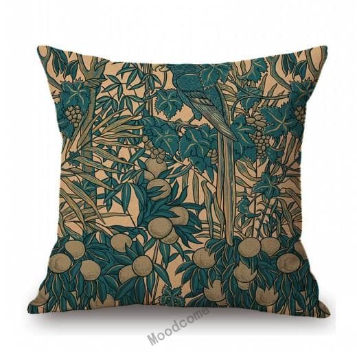 Classic UK Design William Morris Walter Crane Animal Pattern Hare Peacock Fox Rabbit Forest Blue Sofa Pillow Case Cushion Cover 450mm*450mm