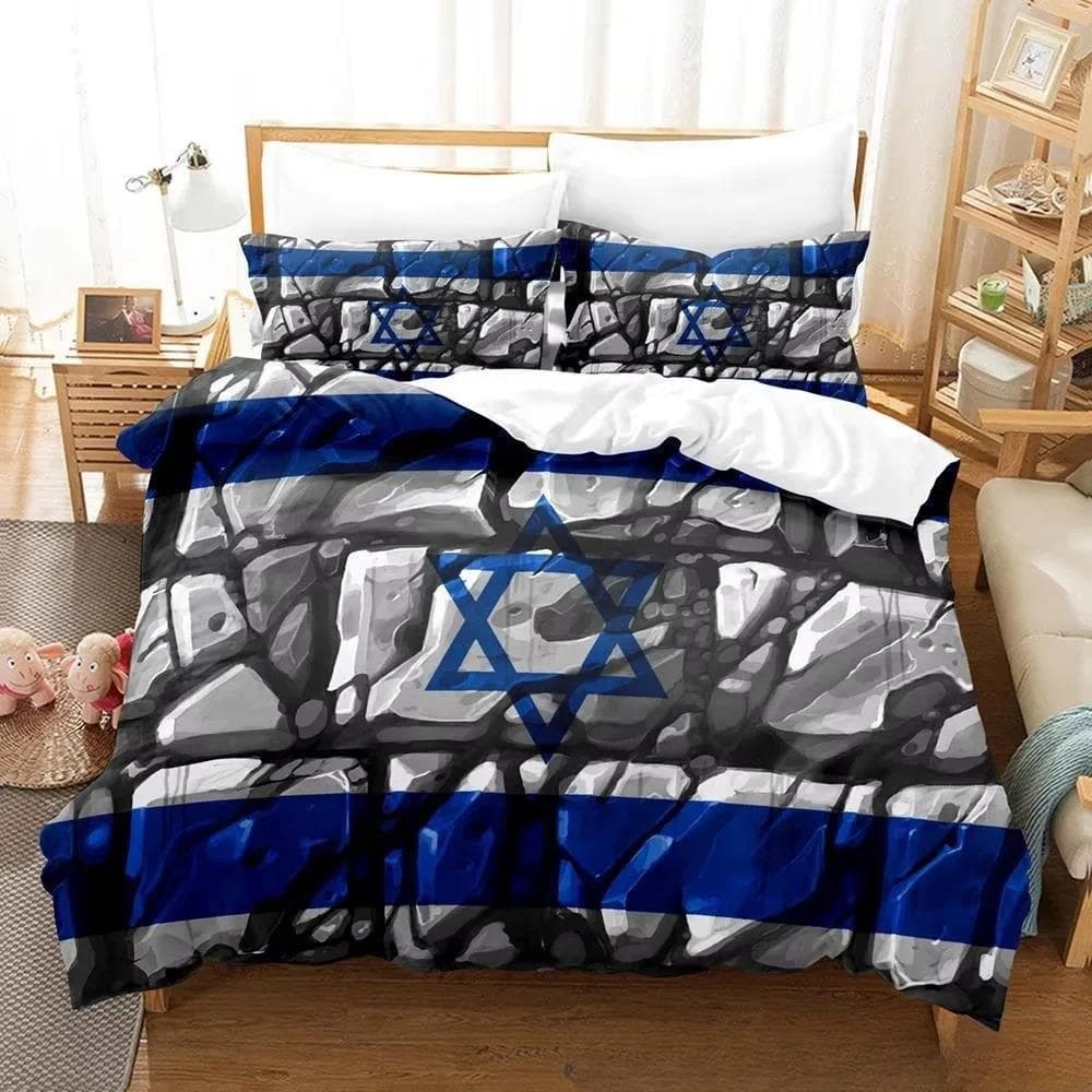 New 3d Print Israel flag Bedding Set Duvet Cover 1 Duvet Cover 2 Pillowcases Adult and Kids Bedding Set Luxury Children's Gifts 70x133cm 2pcs
